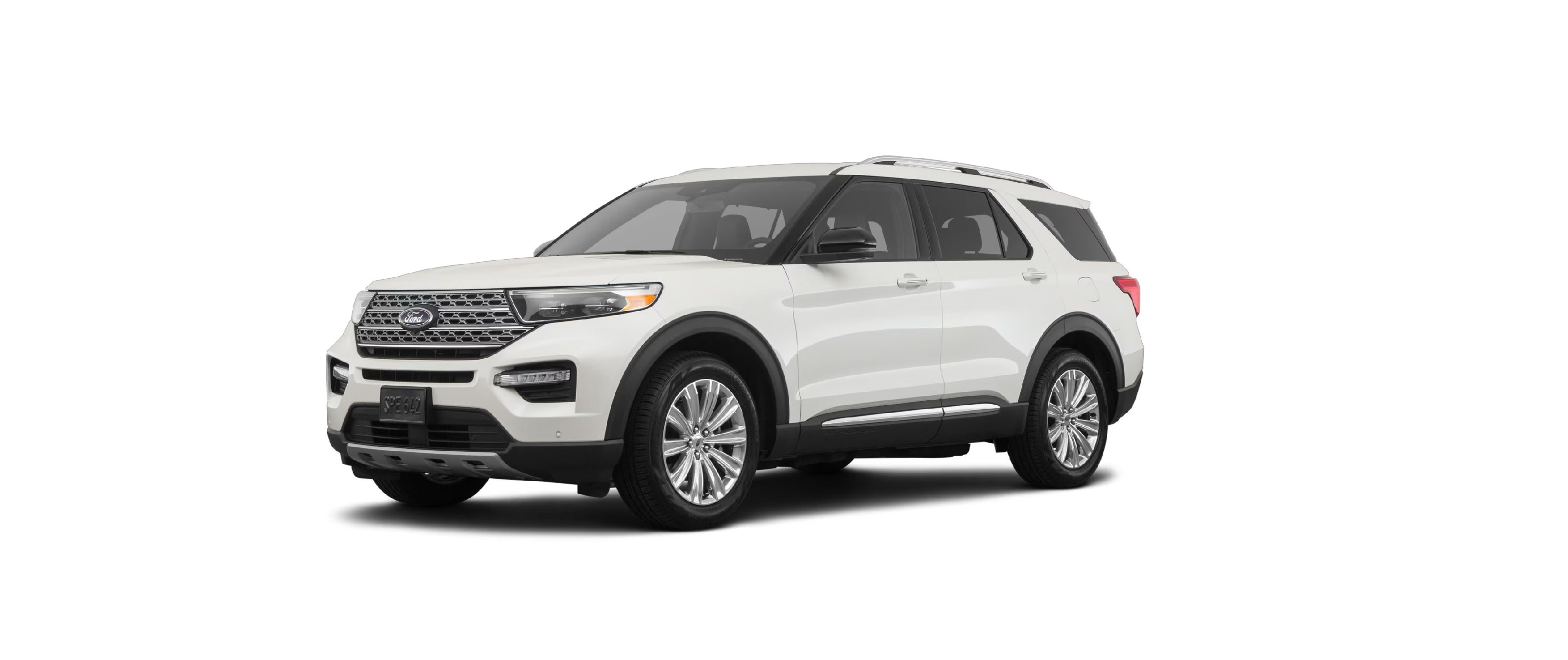 White Ford Explorer 6th gen stock photo used as vehicle reference for WildWrap DIY paint protection film kit