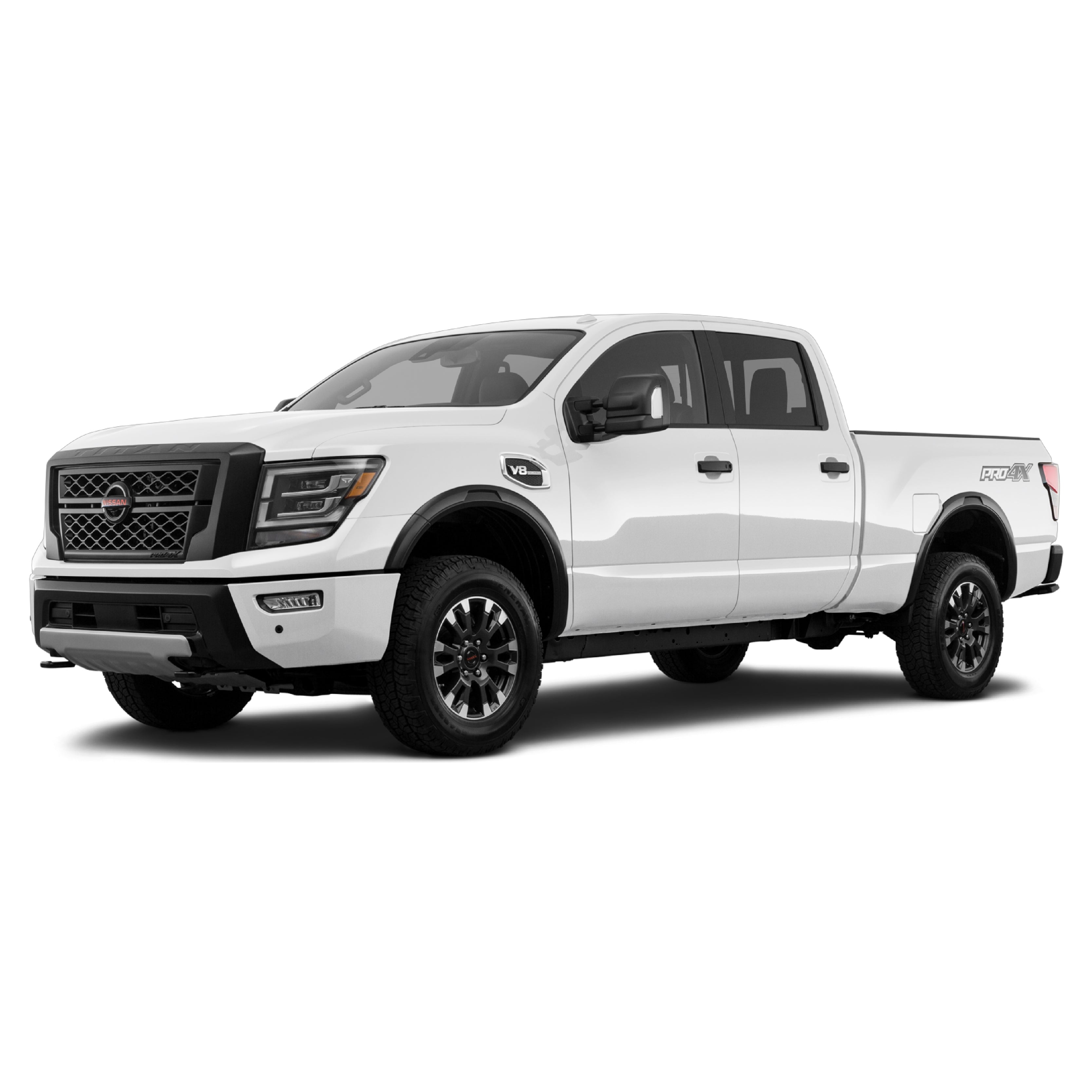 Nissan Titan 2nd gen white stock photo used as vehicle reference for WildWrap DIY paint protection film kit