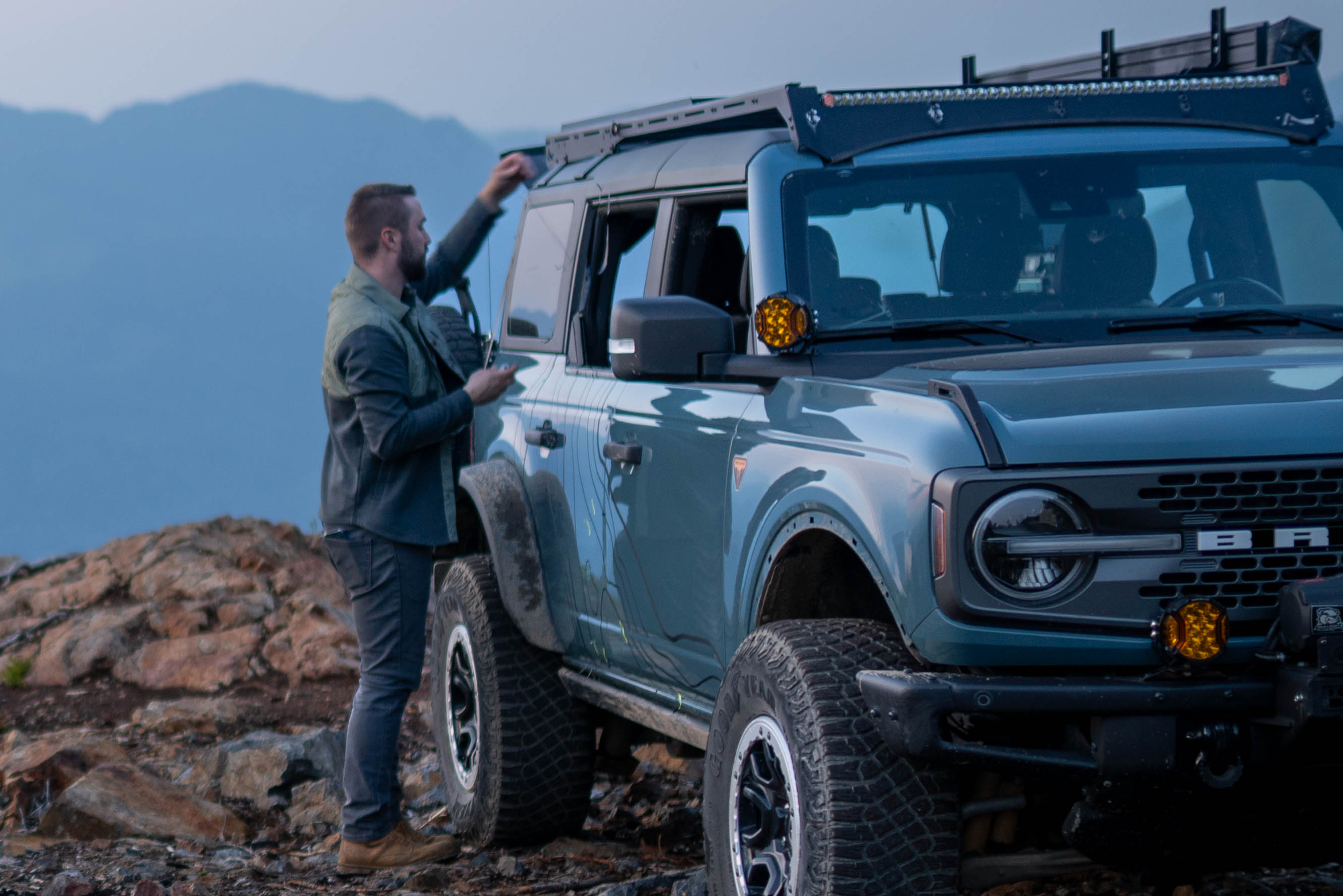 Measuring and planning a topographic vinyl decal layout on a vehicle panel